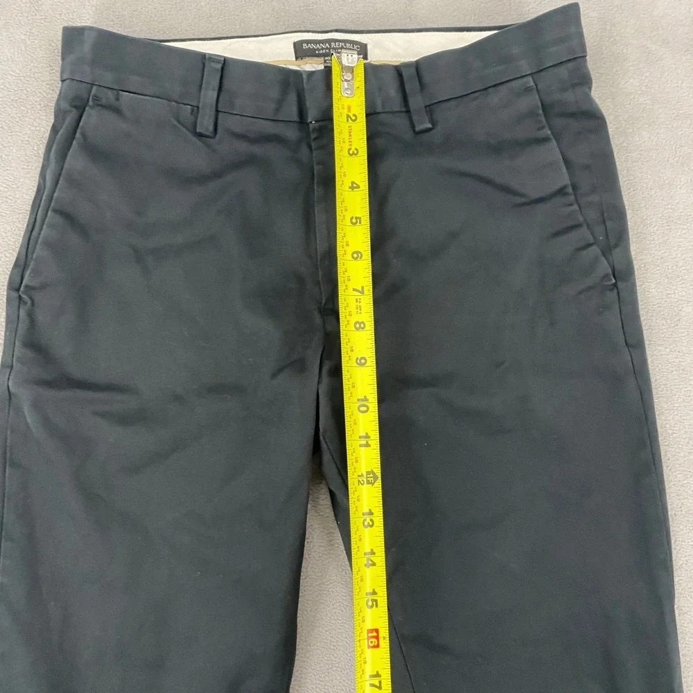 Banana Republic Aiden Slim Fit Chino Pants Black 30x30 Mens Stretch Trousers